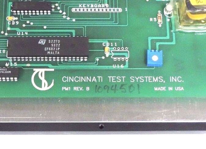 CINCINNATI TEST SYSTEMS INC. PM1 REV. B DISPLAY PANEL 1094501
