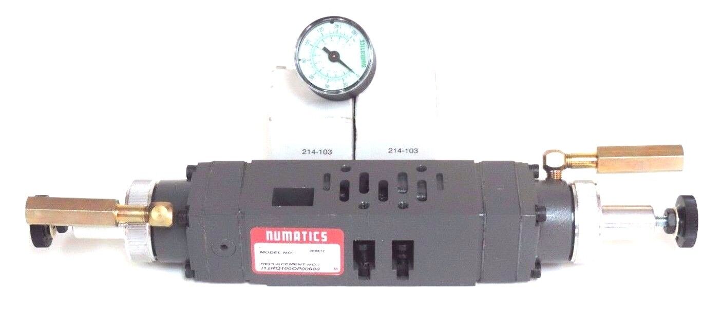 NEW NUMATICS I12RQ100OP00000 REGULATOR ASSEMBLY 10/130PSI W/ 2 214-103 GAUGES