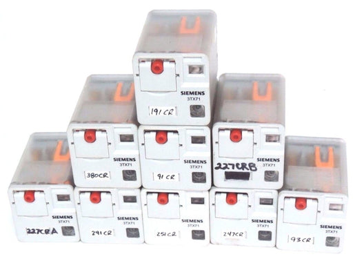 LOT OF 9 SIEMENS 3TX7112-1NC13 RELAYS 3TX71121NC13, 11-PIN, COIL: 120 VAC