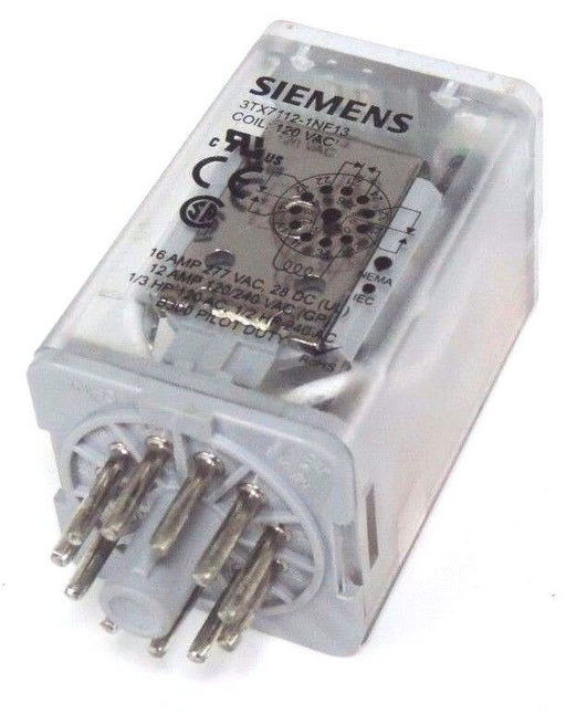 LOT OF 9 SIEMENS 3TX7112-1NC13 RELAYS 3TX71121NC13, 11-PIN, COIL: 120 VAC