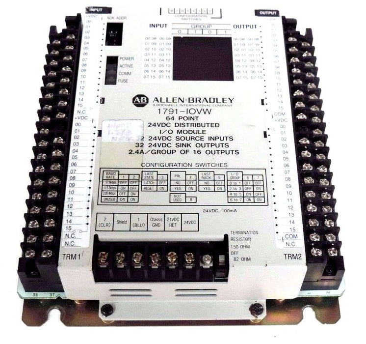 ALLEN BRADLEY 1791-IOVW SER. A I/O MODULE 64POINT, 24VDC, 1791IOVW