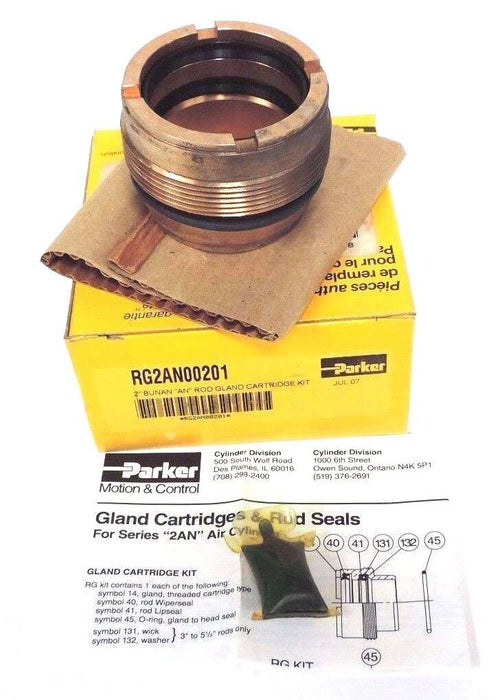 NIB PARKER RG2AN00201 2'' BUNAN "AN" ROD GLAND CARTRIDGE KIT