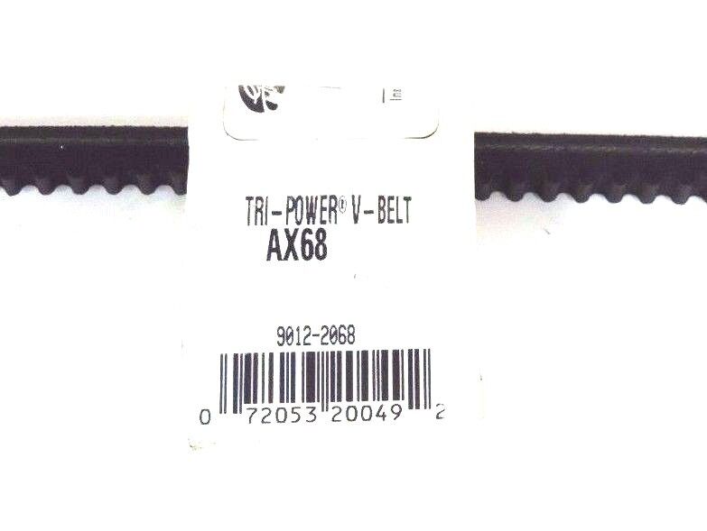 LOT OF 20 NEW GATES AX68 TRI-POWER V BELTS 9012-2068, 1/2'', 90122068