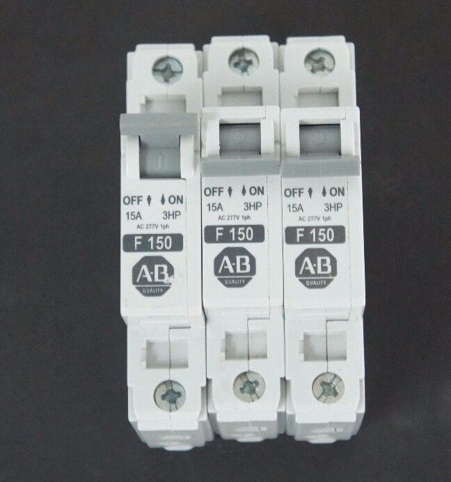 LOT OF 3 ALLEN BRADLEY 1492-CB1-F150 SERIES C MINI CIRCUIT BREAKERS 1492CB1F150