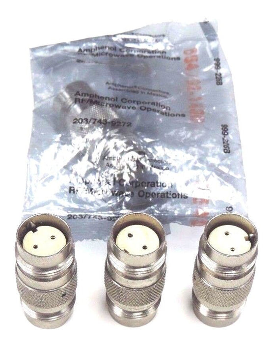 4 NEW AMPHENOL 82-5588 TWIN CONTACT CONNECTORS 90 DEG. KEYED, 825588