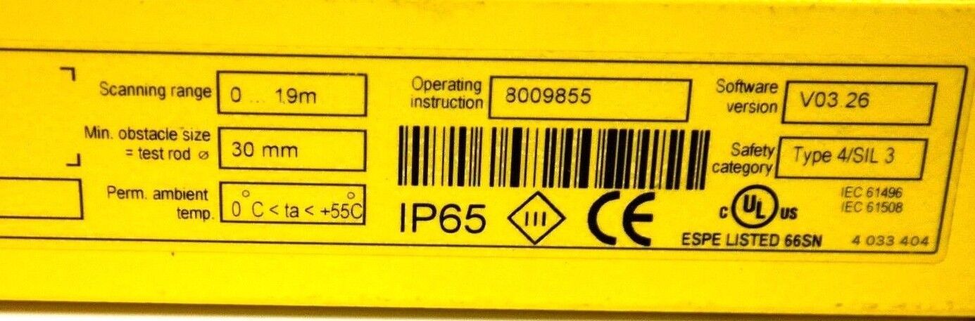 SICK C4000 LIGHT CURTAIN SET RECEIVER & EMITTER C40E-1203CA010 / C40S-1203CA010