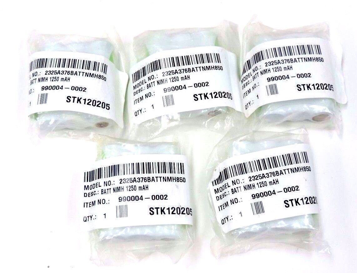 LOT OF 5 NEW NICKEL-METAL HYDRIDE BATTERIES 990004-0002, NIMH 1250 mAH STK120205