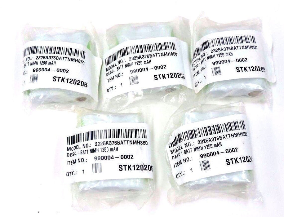 LOT OF 5 NEW NICKEL-METAL HYDRIDE BATTERIES 990004-0002, NIMH 1250 mAH STK120205