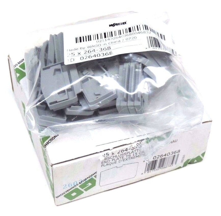 NEW WAGO 02640368 END PLATES 25 X 264-368 (BOX OF 25)