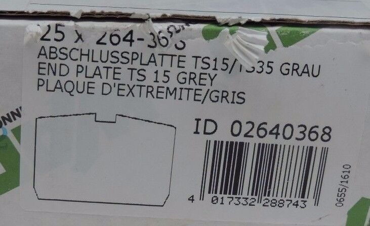NEW WAGO 02640368 END PLATES 25 X 264-368 (BOX OF 25)
