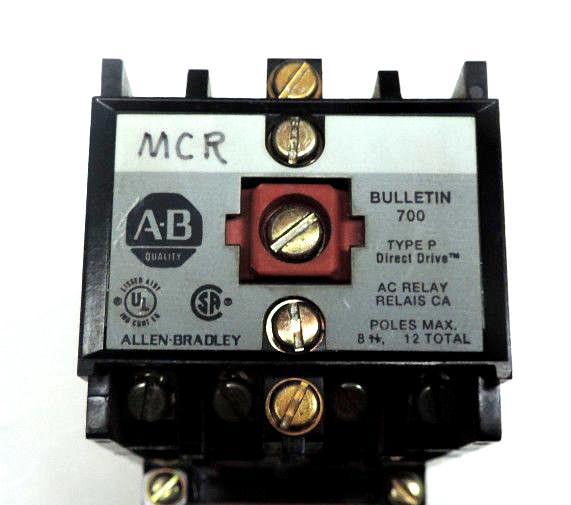 LOT OF 3 ALLEN BRADLEY 700-P800A1 TYPE P CONTROL RELAYS SER B 115-120V/60HZ
