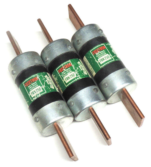 LOT OF 3 BUSSMANN FUSETRON FRN-250 DUAL-ELEMENT CLASS K5 FUSES FRN250