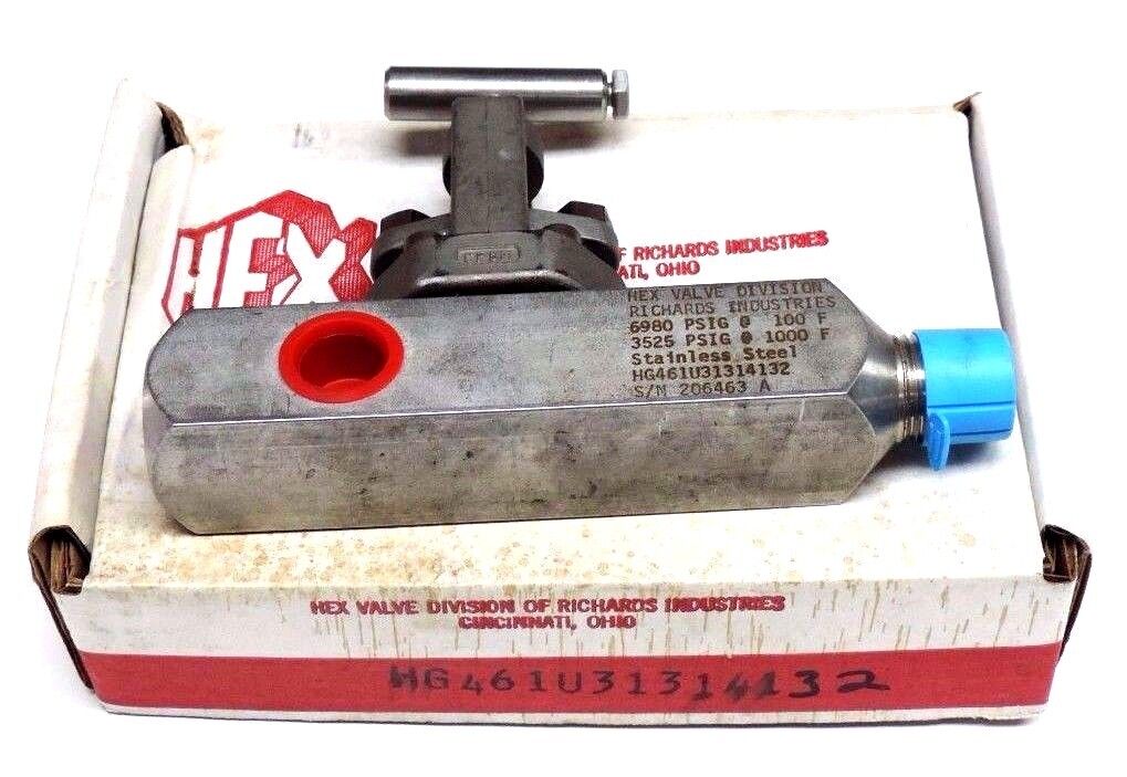 NIB HEX VALVES HG461U31314132 BLEED VALVE STAINLESS STEEL 6980PSIG