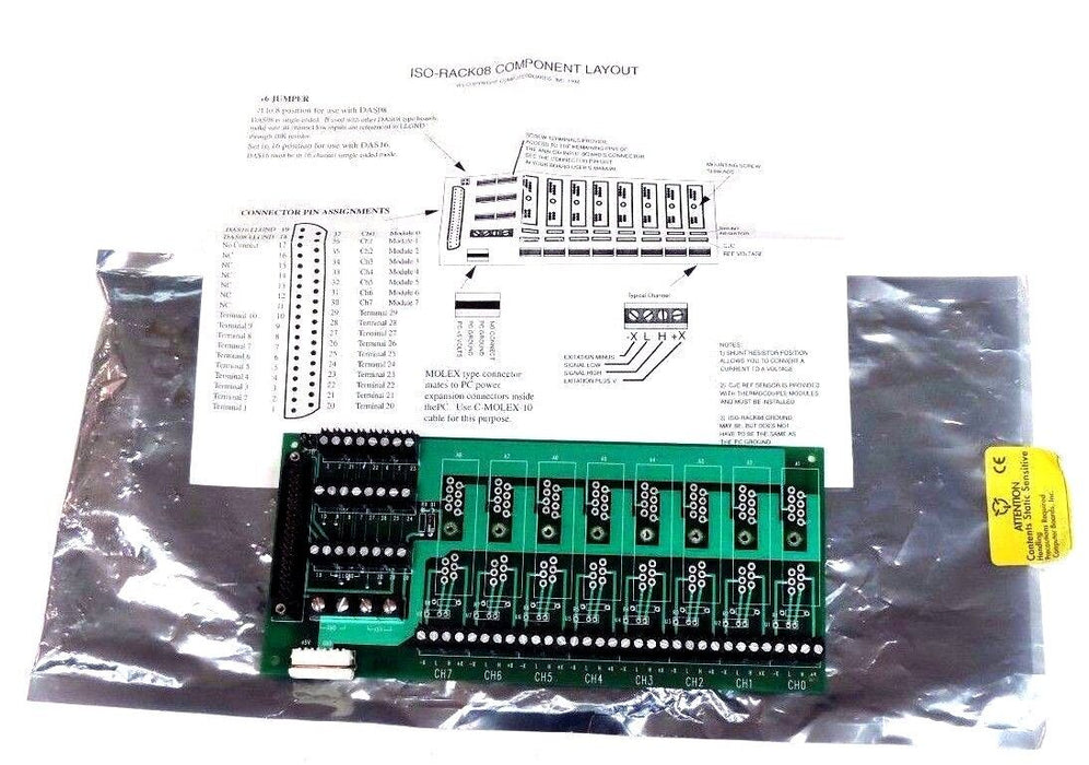 NEW COMPUTER BOARDS INC ISO-RACK08 PC BOARD REV 1 94V-0 9642