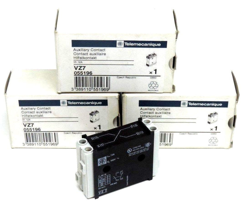 LOT OF 3 NIB TELEMECANIQUE VZ7 AUXILIARY CONTACTS 12A, 690V, 055196