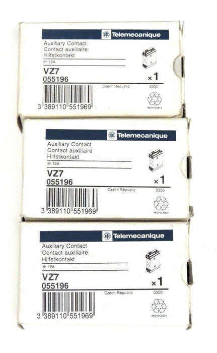 LOT OF 3 NIB TELEMECANIQUE VZ7 AUXILIARY CONTACTS 12A, 690V, 055196