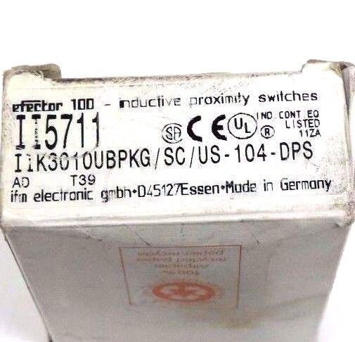 NIB IFM EFECTOR II5711 PROXIMITY SENSOR IIK3010UBPKG/SC/US100DPS, S: 10MM
