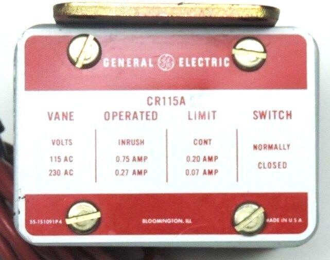 GENERAL ELECTRIC CR115A12 VANE OPERATED LIMIT SWITCH 115/230VAC, 1NC