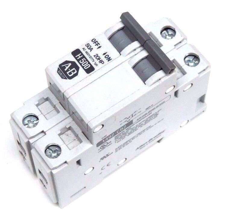 ALLEN BRADLEY 1492-CB2H500 CIRCUIT BREAKER SER C, 50A, 20HP, 1492CB2H500