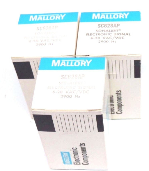 LOT OF 3 NIB MALLORY SC628AP SONALERT ELECTRONIC SIGNAL 6-28 VAC/VDC, 2900 HZ