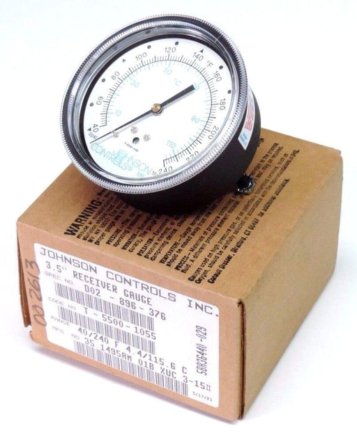 NIB JOHNSON CONTROL T-5500-1055 TEMPERATURE RECEIVER GAUGE 3.5", 40-240 F