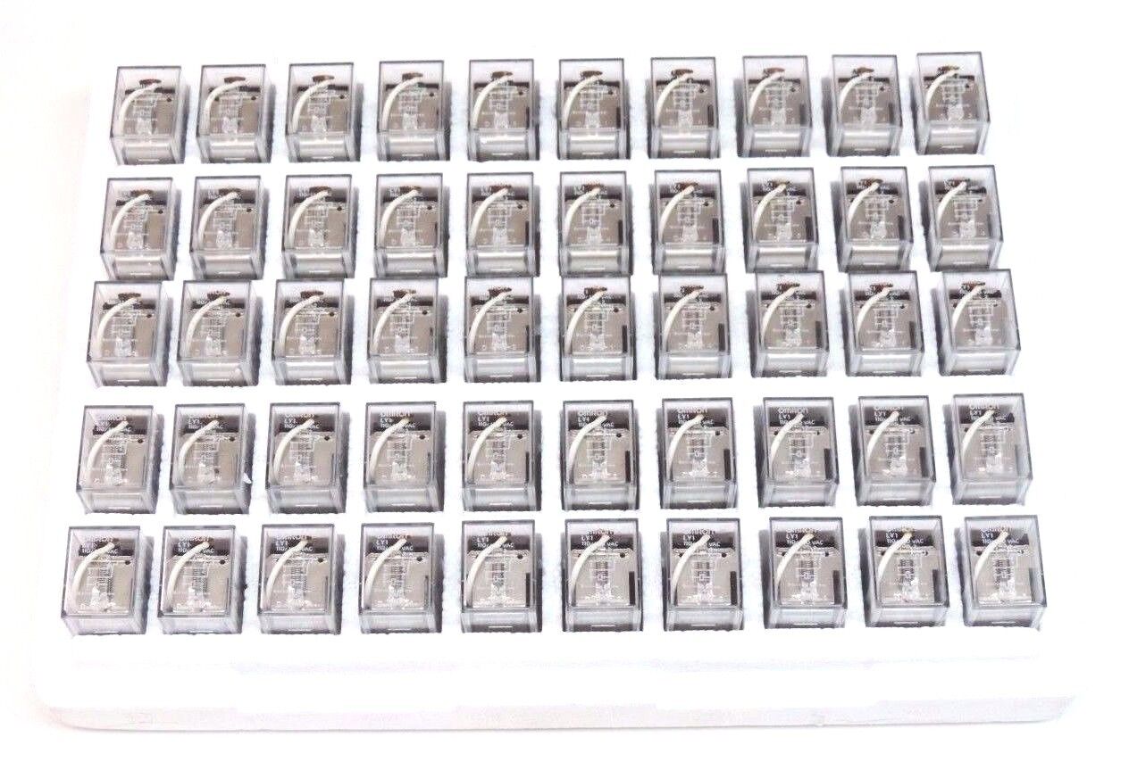 LOT OF 50 NEW OMRON LY1 RELAYS 110-120VAC