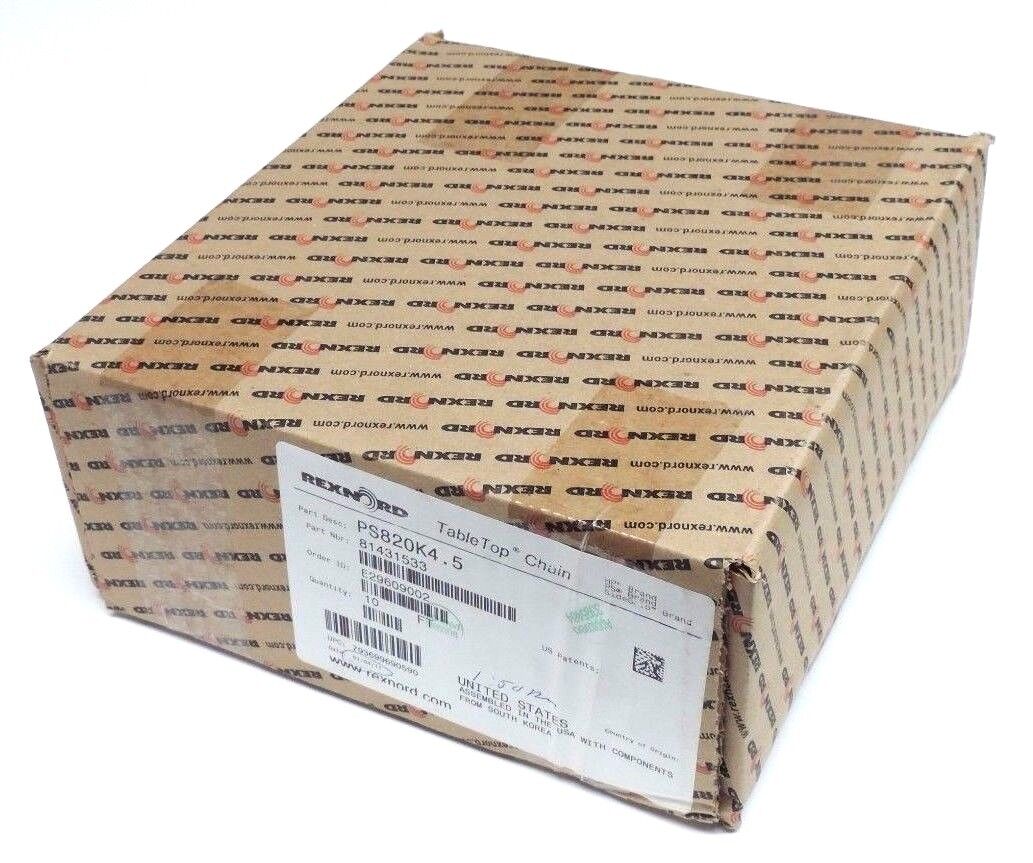 NIB REXNORD PS820K4.5 TABLE TOP CHAIN 10FT LENGTH 4.5" WIDTH 1.5" PITCH