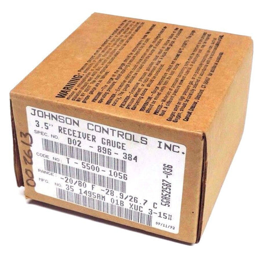 NIB JOHNSON CONTROL T-5500-1056 TEMPERATURE RECEIVER GAUGE 3.5", -20-80 DEG F
