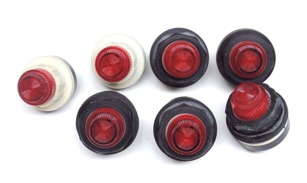 LOT OF 7 SQUARE D 9001-KP44 PILOT LIGHTS RED 9001KP44