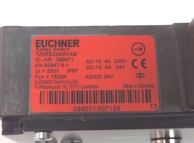 NIB EUCHNER TZ2RE024MVAB SAFTEY SWITCH ID. NR. : 088071, AC/DC 24V