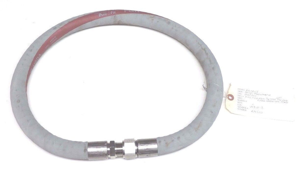 NEW PURE FIT FGR FDA PNEUMATIC HOSE 3/4" MALE X FEMALE COMPRESSION 3FT LENGTH