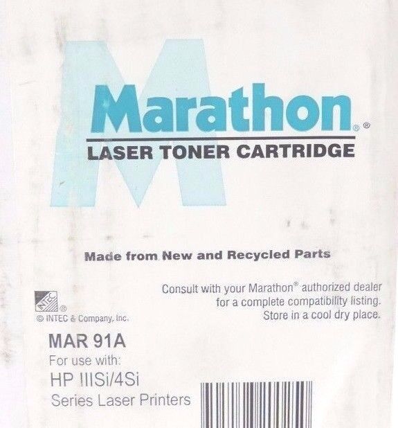 NIB MARATHON MAR91A LASER TONER CARTRIDGE FOR USE W/ HP IIISi/4Si