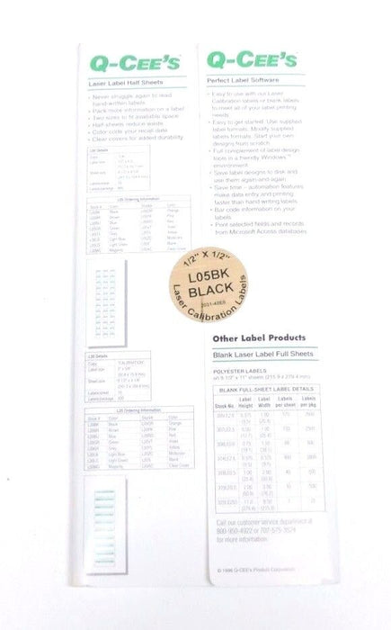 NEW Q-CEES L05BK BLACK 1/2" X 1/2" LASER LABEL HALF SHEETS 660 LABELS TOTAL