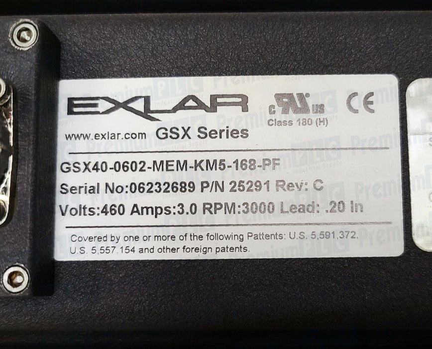 NEW EXLAR GSX40-0602-MEM-KM5-168-PF GSX SERIES LINEAR ACTUATOR P/N 25291 REV. C