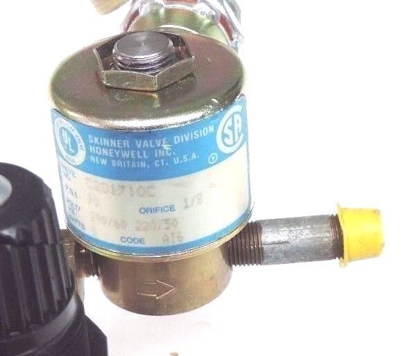 NEW SKINNER C2D1710C VALVE 90PSI, 1/8 ORIFICE W/ WATTS 8548-02DGC REGULATOR