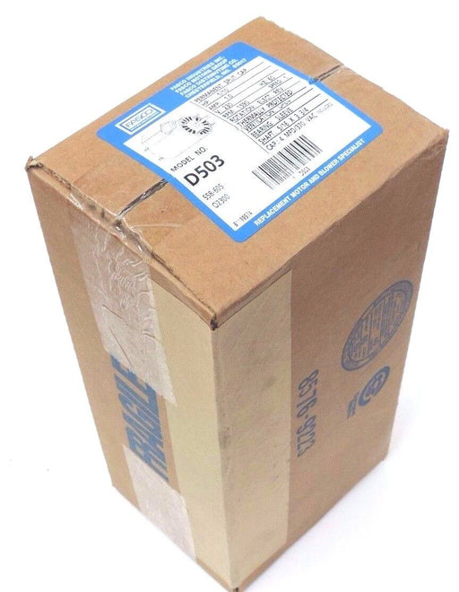 NIB FASCO D503 MOTOR HP: 1/10, AMP: 1.0, V: 230, HZ: 60, RPM: 1590, SPEED: 1