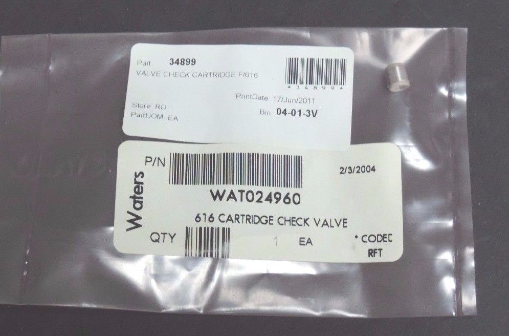NIB WATERS WAT024960 616 CARTRIDGE CHECK VALVE