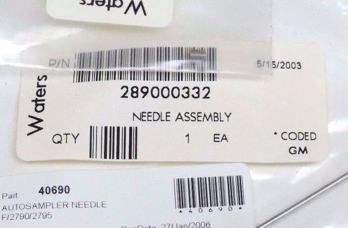 NEW WATERS 289000332 NEEDLE ASSEMBLY W/ WAT021817 NM PEEK FERRULE 1/16 OD