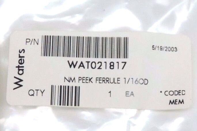 NEW WATERS 289000332 NEEDLE ASSEMBLY W/ WAT021817 NM PEEK FERRULE 1/16 OD