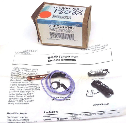 NIB JOHNSON CONTROLS TE-6000-960 SILICON PTC SENSOR ONLY RANGE: -40 TO 216 DEG F