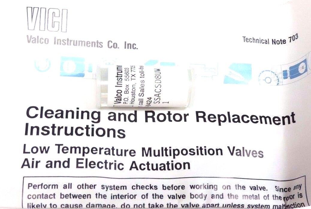 NEW VICI VALCO SSACSD8UW ROTOR REPLACEMENT KIT