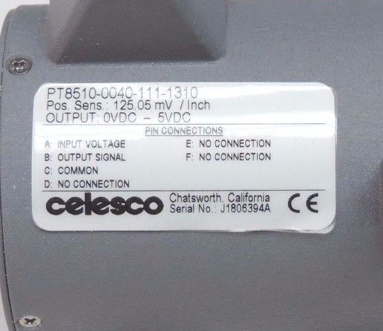 NIB CELESCO PT8510-0040-111-1310 POSITION TRANSDUCER 0.002-5.004VDC, 40" RANGE
