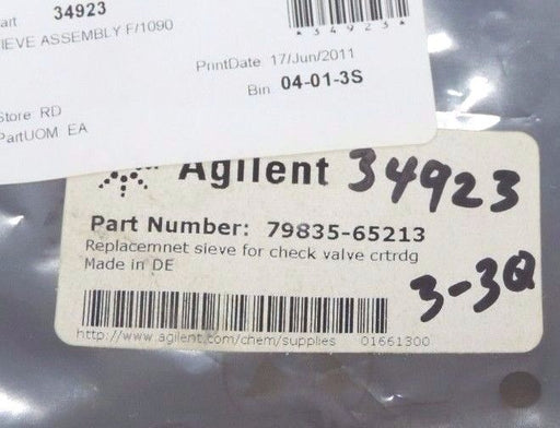 NEW AGILENT TECHNOLOGIES 79835-65213 SIEVE ASSEMBLY 7983565213