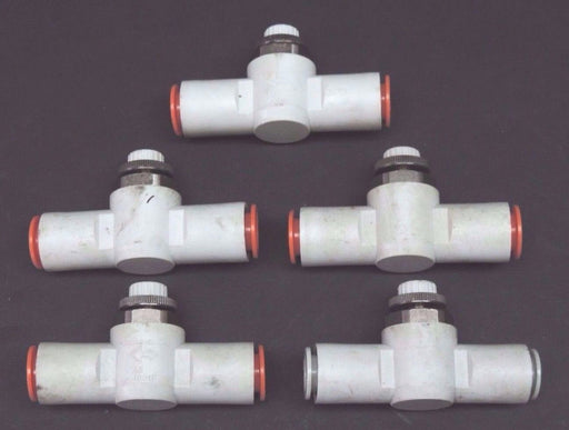 LOT OF 5 SMC AS4001F SPEED CONTROL VALVES 1/2"