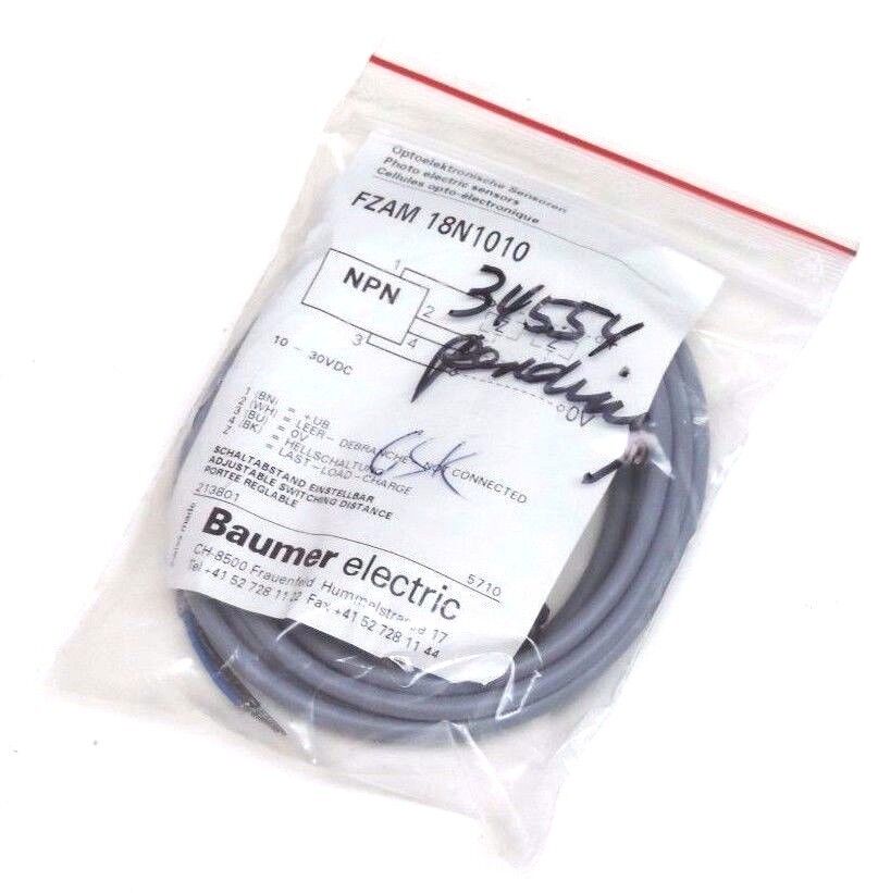 NEW BAUMER ELECTRIC FZAM-18N1010 PHOTO ELECTRIC SENSOR FZAM18N1010