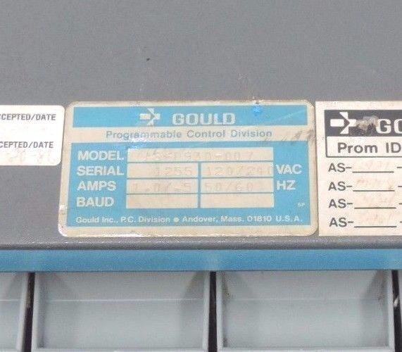 GOULD MODICON AS-984B-128 MODULE 200 I / O SYS 24BIT 128K W/ S902 MEMORY MODULE