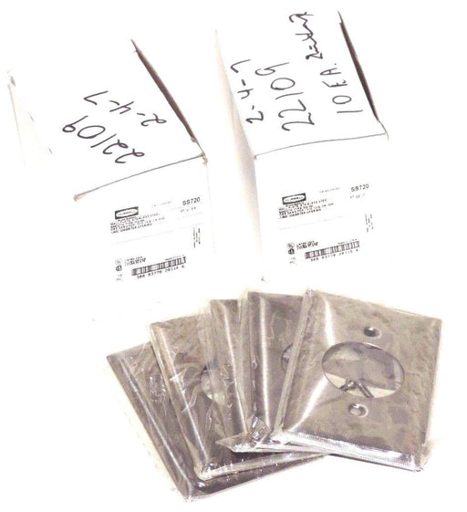 LOT OF 25 NEW HUBBELL SS720 STAINLESS STEEL ONE-GANG 1.6" DIAMETER WALL PLATES