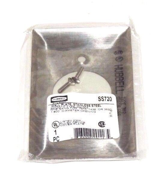 LOT OF 25 NEW HUBBELL SS720 STAINLESS STEEL ONE-GANG 1.6" DIAMETER WALL PLATES