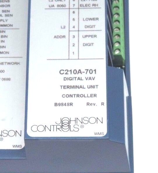 JOHNSON CONTROLS  C210A-701 DIGITAL VAV TERMINAL UNIT CONTROLLER REV R, C210A701