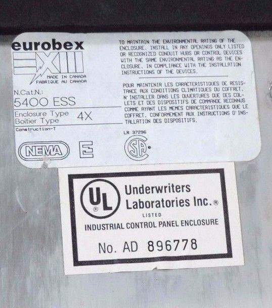 EUROBEX 5400 ESS PANEL BOX ENCLOSURE WITH BACK PLATE